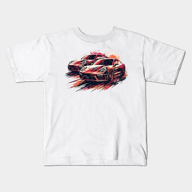 Porsche Panamera Kids T-Shirt by Vehicles-Art